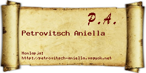 Petrovitsch Aniella névjegykártya