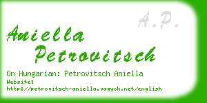 aniella petrovitsch business card
